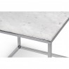 TemaHome Prairie 20x20 Marble End Table in White Marble & Chrome - Table Edge