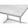 TemaHome Prairie 20x20 Marble End Table in White Marble & Chrome - Table Edge - TemaHome Prairie 20x20 Marble End Table in White Marble & Chrome - Table Edge