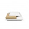TemaHome Slate 35x35 Coffee Table in Pure White & Oak - Front