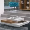 TemaHome Slate 35x35 Coffee Table in Pure White & Oak - Lifestyle 2 - TemaHome Slate 35x35 Coffee Table in Pure White & Oak - Lifestyle 2