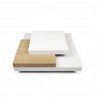 TemaHome Slate 35x35 Coffee Table in Pure White & Oak - Walnut Finish Side