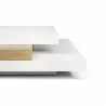 TemaHome Slate 35x35 Coffee Table in Pure White & Oak - Side Detail - TemaHome Slate 35x35 Coffee Table in Pure White & Oak - Side Detail
