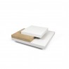 TemaHome Slate 35x35 Coffee Table in Pure White & Oak - Angled View