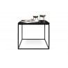TemaHome Gleam 20x20 Marble Top Side Table in Black Marble & Black - Front with Contents