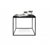 TemaHome Gleam 20x20 Marble Top Side Table in Black Marble & Black - Front with Contents - TemaHome Gleam 20x20 Marble Top Side Table in Black Marble & Black - Front with Contents