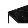 TemaHome Gleam 20x20 Marble Top Side Table in Black Marble & Black - Edge Close-up