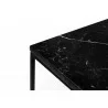 TemaHome Gleam 20x20 Marble Top Side Table in Black Marble & Black - Edge Close-up - TemaHome Gleam 20x20 Marble Top Side Table in Black Marble & Black - Edge Close-up