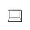 TemaHome Gleam 20x20 Marble Top Side Table in White Marble & Black - Front