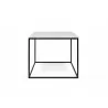 TemaHome Gleam 20x20 Marble Top Side Table in White Marble & Black - Front - TemaHome Gleam 20x20 Marble Top Side Table in White Marble & Black - Front