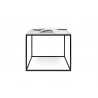TemaHome Gleam 20x20 Marble Top Side Table in White Marble & Black - Front with Content