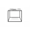 TemaHome Gleam 20x20 Marble Top Side Table in White Marble & Black - Front with Content - TemaHome Gleam 20x20 Marble Top Side Table in White Marble & Black - Front with Content