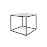TemaHome Gleam 20x20 Marble Top Side Table in White Marble & Black - Angled