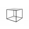 TemaHome Gleam 20x20 Marble Top Side Table in White Marble & Black - Angled - TemaHome Gleam 20x20 Marble Top Side Table in White Marble & Black - Angled