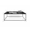 TemaHome Gleam 47x30 Marble Top Coffee Table in Black Marble & Black - Front with Contents