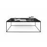 TemaHome Gleam 47x30 Marble Top Coffee Table in Black Marble & Black - Front with Contents - TemaHome Gleam 47x30 Marble Top Coffee Table in Black Marble & Black - Front with Contents