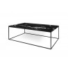 TemaHome Gleam 47x30 Marble Top Coffee Table in Black Marble & Black - Angled
