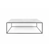 TemaHome Gleam 47x30 Marble Top Coffee Table in White Marble & Black - Front - TemaHome Gleam 47x30 Marble Top Coffee Table in White Marble & Black - Front