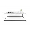 TemaHome Gleam 47x30 Marble Top Coffee Table in White Marble & Black - Front with Contents