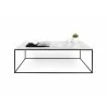 TemaHome Gleam 47x30 Marble Top Coffee Table in White Marble & Black - Front with Contents - TemaHome Gleam 47x30 Marble Top Coffee Table in White Marble & Black - Front with Contents