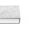 TemaHome Gleam 47x30 Marble Top Coffee Table in White Marble & Black - Table Edge