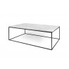 TemaHome Gleam 47x30 Marble Top Coffee Table in White Marble & Black - Angled