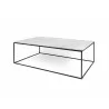 TemaHome Gleam 47x30 Marble Top Coffee Table in White Marble & Black - Angled - TemaHome Gleam 47x30 Marble Top Coffee Table in White Marble & Black - Angled