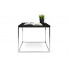 TemaHome Gleam 20x20 Marble Top Side Table in Black Marble & Chrome - Front with Content