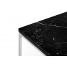 TemaHome Gleam 20x20 Marble Top Side Table in Black Marble & Chrome - Tabletop Edge