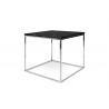 TemaHome Gleam 20x20 Marble Top Side Table in Black Marble & Chrome - Angled