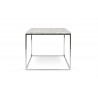 TemaHome Gleam 20x20 Marble Top Side Table in White Marble & Chrome - Front