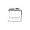 TemaHome Gleam 20x20 Marble Top Side Table in White Marble & Chrome - Front with Contents - TemaHome Gleam 20x20 Marble Top Side Table in White Marble & Chrome - Front with Contents