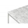 TemaHome Gleam 20x20 Marble Top Side Table in White Marble & Chrome - Tabletop Angle