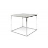 TemaHome Gleam 20x20 Marble Top Side Table in White Marble & Chrome - Angled