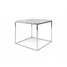 TemaHome Gleam 20x20 Marble Top Side Table in White Marble & Chrome - Angled - TemaHome Gleam 20x20 Marble Top Side Table in White Marble & Chrome - Angled
