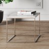 TemaHome Gleam 20x20 Marble Top Side Table in White Marble & Chrome - Lifestyle 2