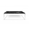 TemaHome Gleam 47x30 Marble Top Coffee Table in Black Marble & Chrome - Front