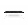 TemaHome Gleam 47x30 Marble Top Coffee Table in Black Marble & Chrome - Front - TemaHome Gleam 47x30 Marble Top Coffee Table in Black Marble & Chrome - Front