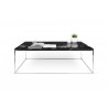 TemaHome Gleam 47x30 Marble Top Coffee Table in Black Marble & Chrome - Front with Contents