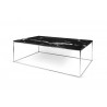 TemaHome Gleam 47x30 Marble Top Coffee Table in Black Marble & Chrome - Angled
