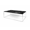 TemaHome Gleam 47x30 Marble Top Coffee Table in Black Marble & Chrome - Angled - TemaHome Gleam 47x30 Marble Top Coffee Table in Black Marble & Chrome - Angled