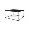 TemaHome Gleam 30x30 Marble Top Coffee Table in Black Marble & Black - Angled