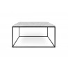 TemaHome Gleam 30x30 Marble Top Coffee Table in White Marble & Black - Front