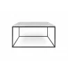 TemaHome Gleam 30x30 Marble Top Coffee Table in White Marble & Black - Front - TemaHome Gleam 30x30 Marble Top Coffee Table in White Marble & Black - Front