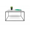 TemaHome Gleam 30x30 Marble Top Coffee Table in White Marble & Black - Front with Contents