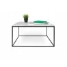 TemaHome Gleam 30x30 Marble Top Coffee Table in White Marble & Black - Front with Contents - TemaHome Gleam 30x30 Marble Top Coffee Table in White Marble & Black - Front with Contents
