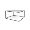 TemaHome Gleam 30x30 Marble Top Coffee Table in White Marble & Black - Angled