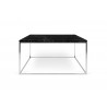 TemaHome Gleam 30x30 Marble Top Coffee Table in Black Marble & Chrome - Front
