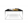 TemaHome Gleam 30x30 Marble Top Coffee Table in Black Marble & Chrome - Front with Contents