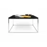 TemaHome Gleam 30x30 Marble Top Coffee Table in Black Marble & Chrome - Front with Contents - TemaHome Gleam 30x30 Marble Top Coffee Table in Black Marble & Chrome - Front with Contents