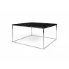 TemaHome Gleam 30x30 Marble Top Coffee Table in Black Marble & Chrome - Angled - TemaHome Gleam 30x30 Marble Top Coffee Table in Black Marble & Chrome - Angled